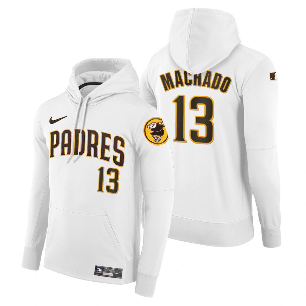 Men Pittsburgh Pirates #13 Machado white home hoodie 2021 MLB Nike Jerseys->customized mlb jersey->Custom Jersey